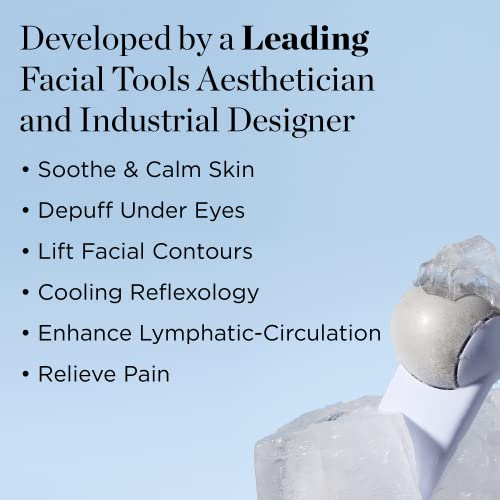 StackedSkincare Cryo Sculpting Ice Roller for Face & Eyes Stainless Steel Facial Ice Roller for Puffiness, Redness & Cooling Facial Massage Designed by an Aesthetician