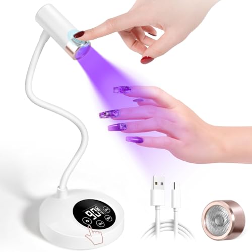 AORAEM UV LED Nail Lamp - Rechargeable Gooseneck Light for Gel Nails