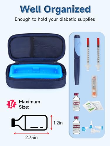 YOUSHARES TSA Approved Insulin Cooler Case with Ice Brick