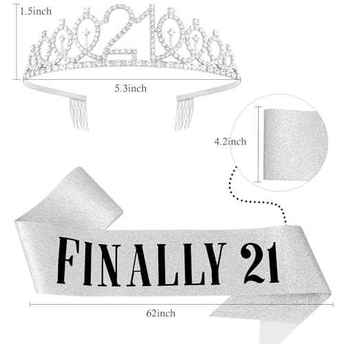 Sliver Crown Princess Tiara Headband Crystal Tiaras for Party Hair Accessories - 21st Birthday Gifts for Her