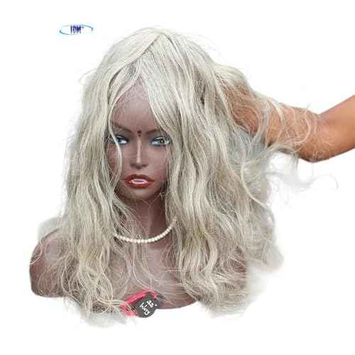 Salt & Pepper Wavy Natural Gray Indian Raw Hair Extension (22" Wavy One Bundle)