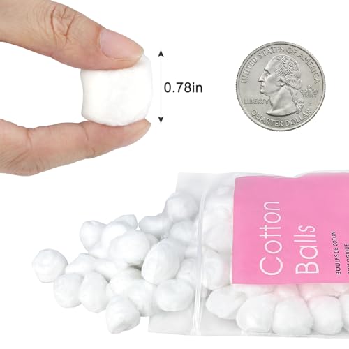 100% Pure Organic Cotton Balls - 250 Count Set with 2 Storage Holders