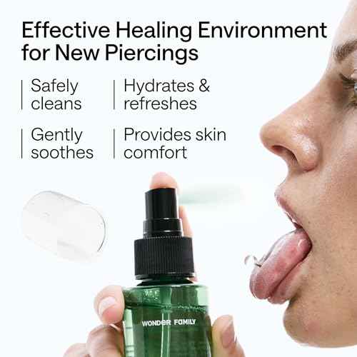 Piercing Aftercare Spray - Sterile Saline Solution for Piercings with Panthenol & Tea Tree Oil for Piercing Bumps Lip, Body, Nose Rings, & Ear Piercing Cleaner Keloid bump removal