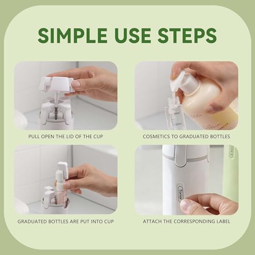4-Pack 30ML Travel Pump Bottles, TSA Approved Leak-Proof
