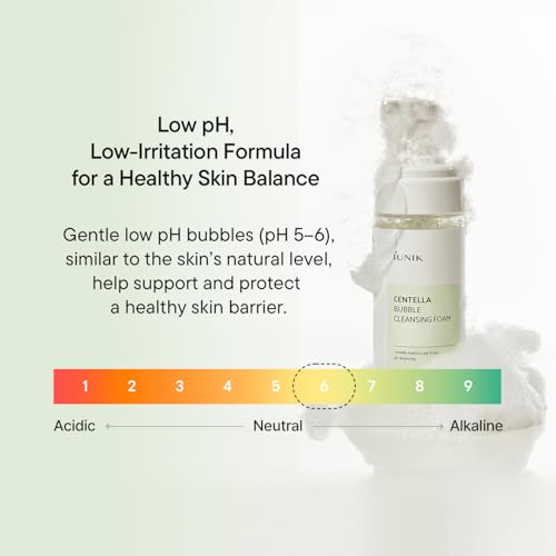 IUNIK Centella Bubble Foaming Vegan Facial Cleanser - 69% Centella Asiatica Extract, Soothing, Moisturizing, Exfoliating, Removes Pore Blackheads, Whiteheads, 5.07 Fl Oz