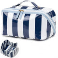 Preppy Stripe Clear Travel Makeup Bag with Handle | Waterproof