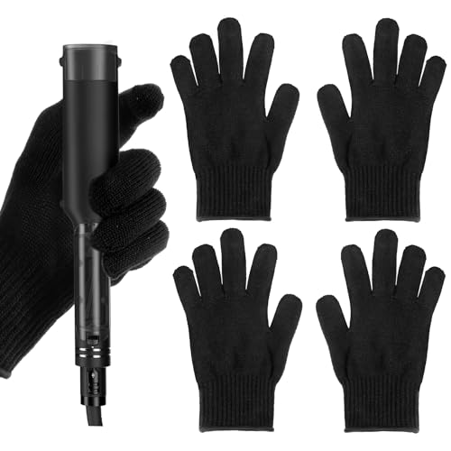 Heat Resistant Gloves for Hair Styling - 2 Pairs Cotton