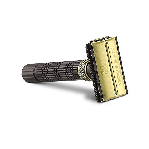 VIKINGS BLADE Adjustable Double Edge Safety Razor + Luxury Case. Smooth, Reusable, Eco-Friendly (The Emperor ¡°Augustus¡±)