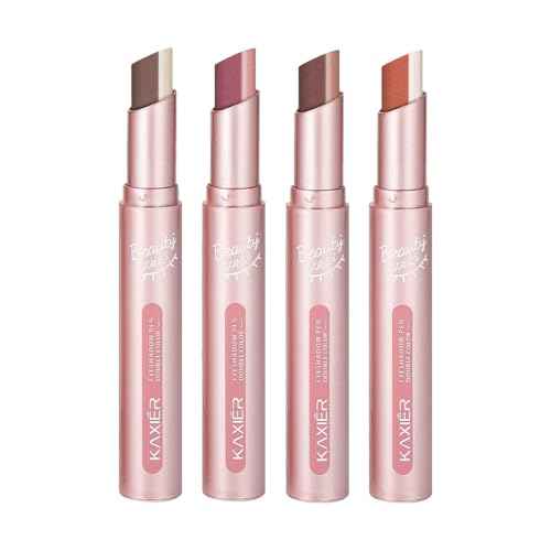 2 Color Eyeshadow Stick Set, Portable 2 Tone Eyeshadow Gradient Stick Glitter Gradient Waterproof Eye shadow Pen for Eye Make Up Tool (4 PCS)(PINK)