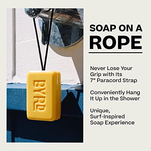 BYRD Hydrating Soap on a Rope ? Daily Cleansing Face and Body Bar, with Shea Butter, Aloe Vera Gel and Sea Salt, 9 Oz