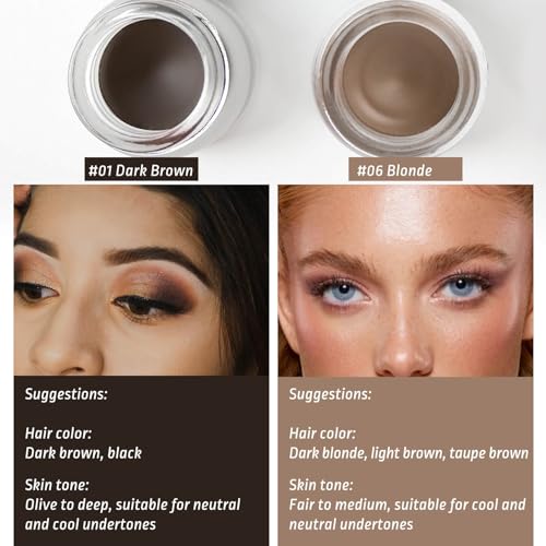 Eyebrow Pomade Kit 2-Pack Waterproof Brow Color – Dark Brown & Taupe