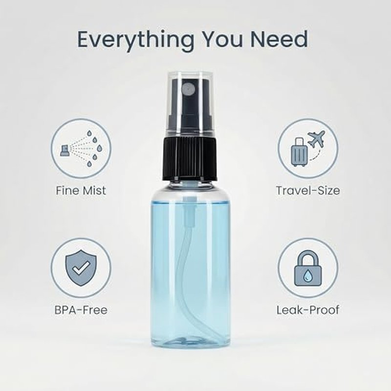 1 oz Travel Spray Bottles, 2-Pack - Fine Mist, TSA Approved