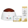 GiGi All Purpose Honee Soft Wax 14 oz, Multi-Purpose Wax Warmer and Large Natural Muslin Epilating Strips, 100 ct