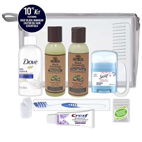 Women’s Travel & Personal Care Kit - 10-Piece TSA Approved Toiletries Set