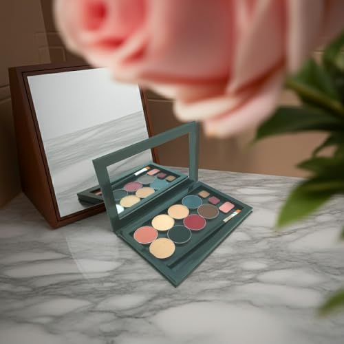 Customizable Makeup Palette with Mirror & 20 Metal Stickers
