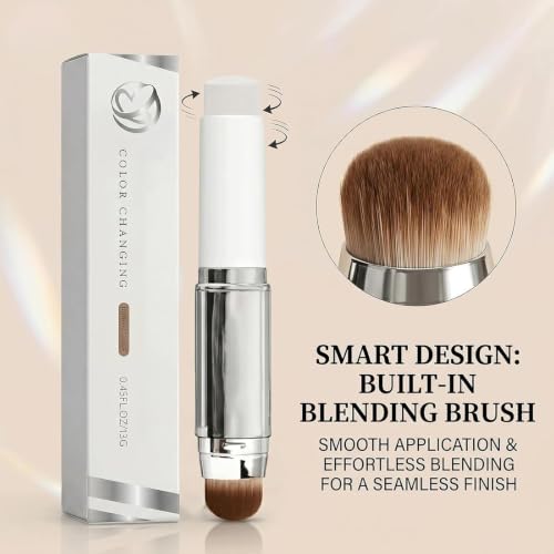 Color-Changing Foundation Stick with Brush - Full Coverage