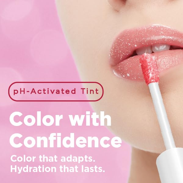 pH-Activated Shimmer Lip Gloss - Rosy Quartz, High-Shine
