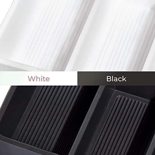 iDesign The Sarah Tanno Collection 4 Slot Silicone Cosmetic Drawer Organizer, Black
