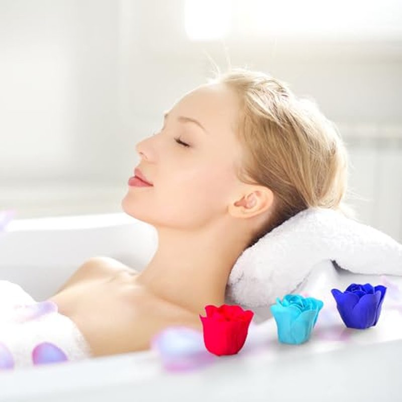 Little World Bath Soap Rose Flower - Floral Scented Rose Petals for Bath, Petals Body Soap in Gift Box for Valentine's Day, Anniversary, Birthday, Mothers Day Gifts for Her (18 Pcs Colorful)
