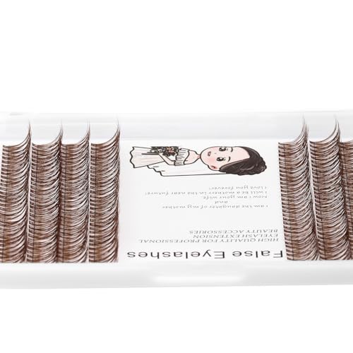 Bodermincer 231 Clusters D Curl Dark Brown/Black Individual Eyelash Extension Fish Tail Cluster Eyelashes Premium Eyelashes Mink Lashes Professional Lash Extension (16mm, Dark Brown)
