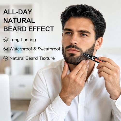 Beard Pencil Filler & Brush Waterproof Black Hair Fiber