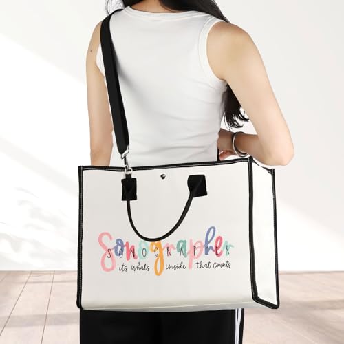 JNIAP Sonographer Makeup Bag Sonographer Gifts Ultrasound Tech Gifts Radiologist Zipper Bag Radiology Gift (Sonographer Tote)