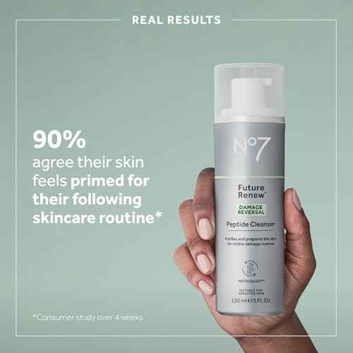 No7 Future Renew Damage Reversal Peptide Gentle Face Cleanser? - Anti-Aging Face Wash to Help Visibly Remove Impurities for Smoother, Nourished Skin - Fragrance-Free Formula (5 Fl Oz)