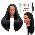 Black Mannequin Head with Hair for Braiding & Styling