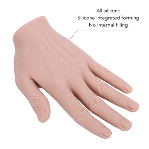 Silicone Male Hand Model, Reusable Silicone Artificial Hand Model for Festival Props Painting Practice, Silicone Tattoo Practice Hand for Experienced Tattoo Artists and Beginners
