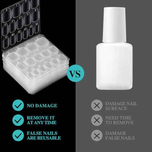Teenitor 1500pcs Press on Nail Adhesive Tabs, 15 Sizes of Nail Stickers for Press on, Press on Nails Glue Stickers Press on Nail Sticky Tabs, 100 Sheets