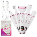 5-in-1 Electric Razor for Women - Bikini Trimmer with LED Display, Painless Hair Removal for Face, Nose, Eyebrows, Arms & Legs - Wet/Dry Rechargeable Shaver for Armpits & Pubic Area