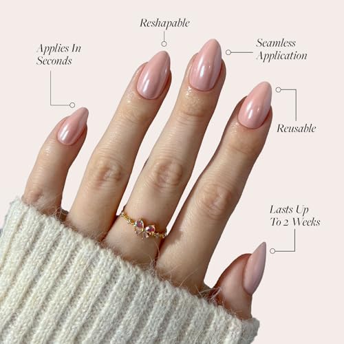 Glamnetic Press On Nails - First Kiss Short Almond 30 Pc Kit