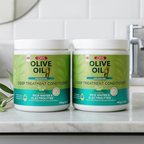ORS Olive Oil Max Moisture Deep Treatment Conditioner with Rice Water & Electrolytes 20.0 Ounces (Pack of 2)