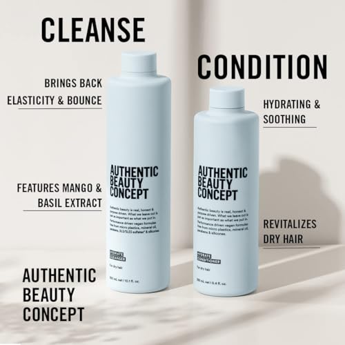 Authentic Beauty Concept Hydrate Conditioner | Normal To Dry or Curly Hair | Adds Moisture & Shine | Vegan & Cruelty-free | Silicone-free