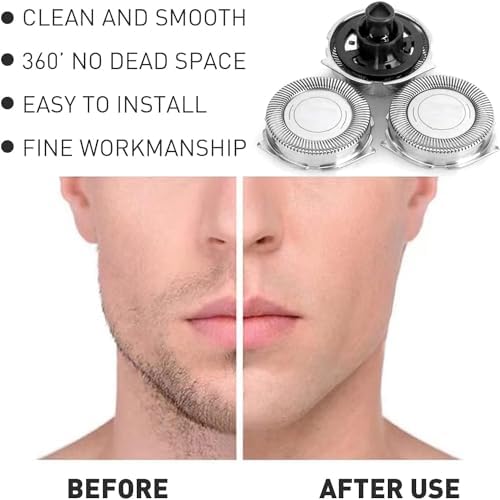 Replacement for Heads Shaving Heads SH30 SH52 and Series 3000 2000 1000 Shavers S738 Click and Style Easy Cut Replace Heads 3 Pack
