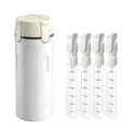 GOJWW 4-in-1 Travel Dispenser Bottles with Labels, Leak-Proof 30ml Each – White
