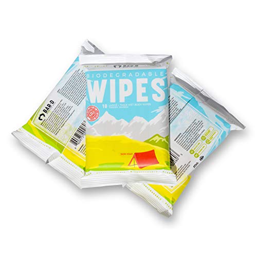 Bar-D Biodegradable Body Wipes with Tea Tree & Aloe – 3-Pack Camping Shower Wipes (10 Wipes/Pack)