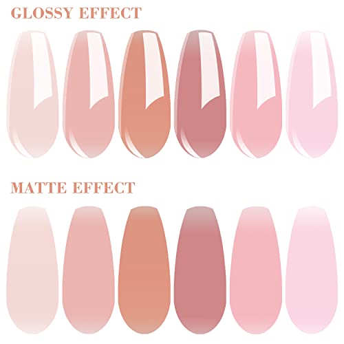 Vishine Gel Nail Polish kit Soak Off Nail Gel Trendy Jelly Nude Pink Transparent Colors Sheer Color Kit for Home Pro Nail Salon Nail Art Manicure Set 8ml