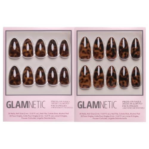 Glamnetic Press-On Nails Bundle - 2 Sets, Super Short & Almond