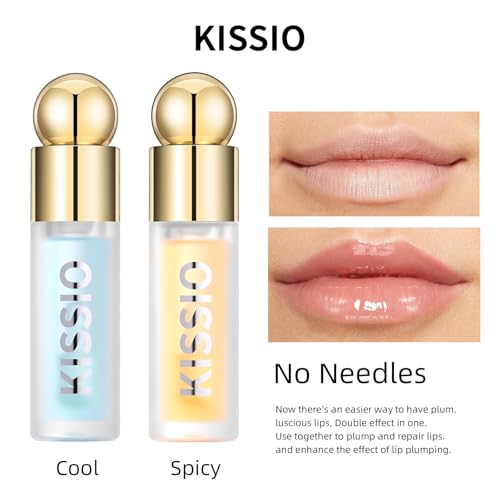 KISSIO Lip Plumper Set - Moisturizing & Elasticity Boosting Lip Gloss Duo