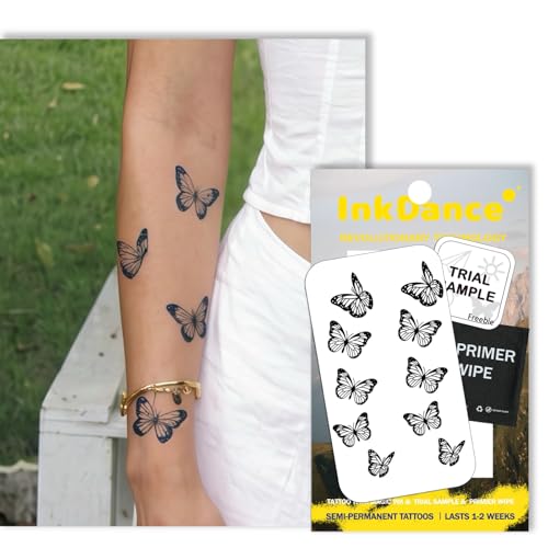 Semi-Permanent Butterfly Tattoos - Waterproof, 1-2 Week Wear