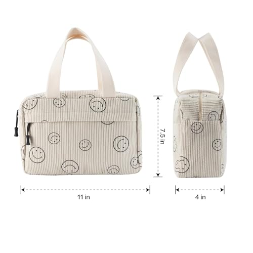 Large Makeup Bag for Women Corduroy Cosmetic bag Make up Bags Zipper Pouch with handle Cosmetic Organizer Toiletry Bag for Travel Storage