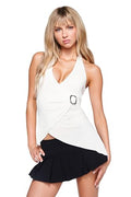 I.AM.GIA Women's Amy Halter Top with Buckle - White