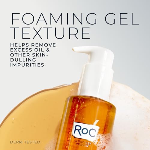 RoC Multi Correxion Revive + Glow Gel Vitamin C Cleanser,Face Wash,Facial Cleanser with Glycolic Acid,Paraben-Free,Sulfate-Free Skin Care - 6 Ounces,(Pack of 2)