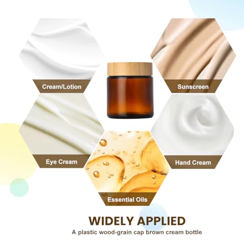 2 Pack 3.4oz Amber Glass Cosmetic Jars with Lids