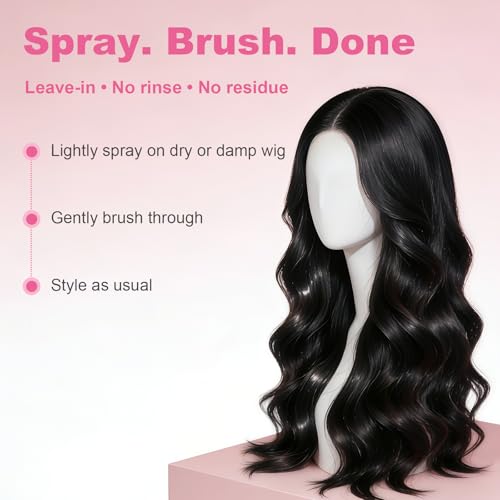 Oivolii Human Hair Wig Care Spray - Alcohol-Free Leave-In Conditioner with Argan Oil & Silk Protein