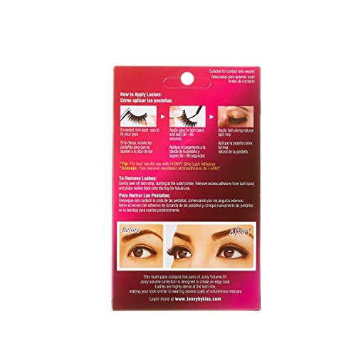 iENVY by KISS Juicy Volume 01 5 Pair Multi Pack (KPEM12) (3 Pack) Short Length Made of Human Natural Hair