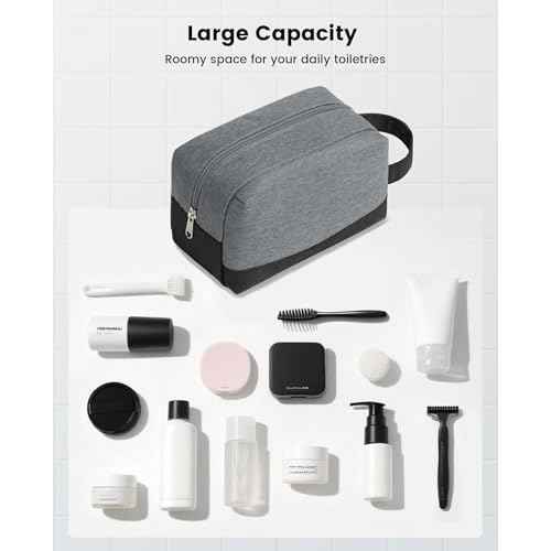 Vorspack Travel Toiletry Bag - Water Resistant Toiletry Bag for Men Small Travel Bag for Toiletries, Accessories - Black