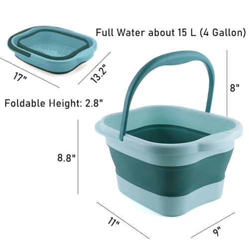 AXLOFO Collapsible Foot Bath Basin for Soaking Feet - Massage Foot Tub