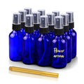 CULINAIRE 4oz Glass Spray Bottles with Gold Pen Marker, Small Spray Bottle for Hair Spray, Essential Oil, Colognes, and Hand Sanitizers, Blue, Pack of 12